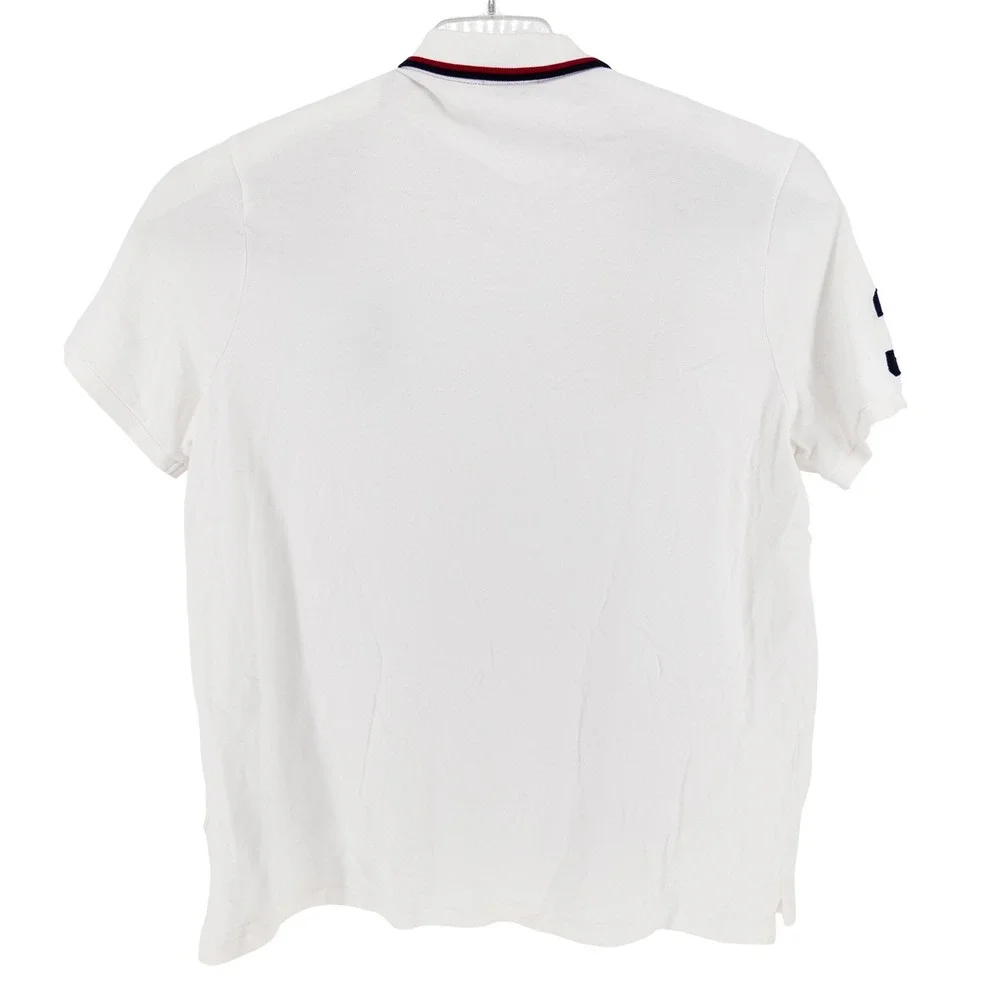 Polo Ralph Lauren Mens XXL Polo Shirt White Big Pony USA Crest Embroidered 3